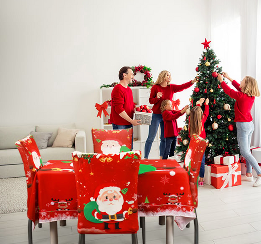 Stor Prisreduksjon - 🎅Juleduk Og Stoltrekk Til Juledekorasjon